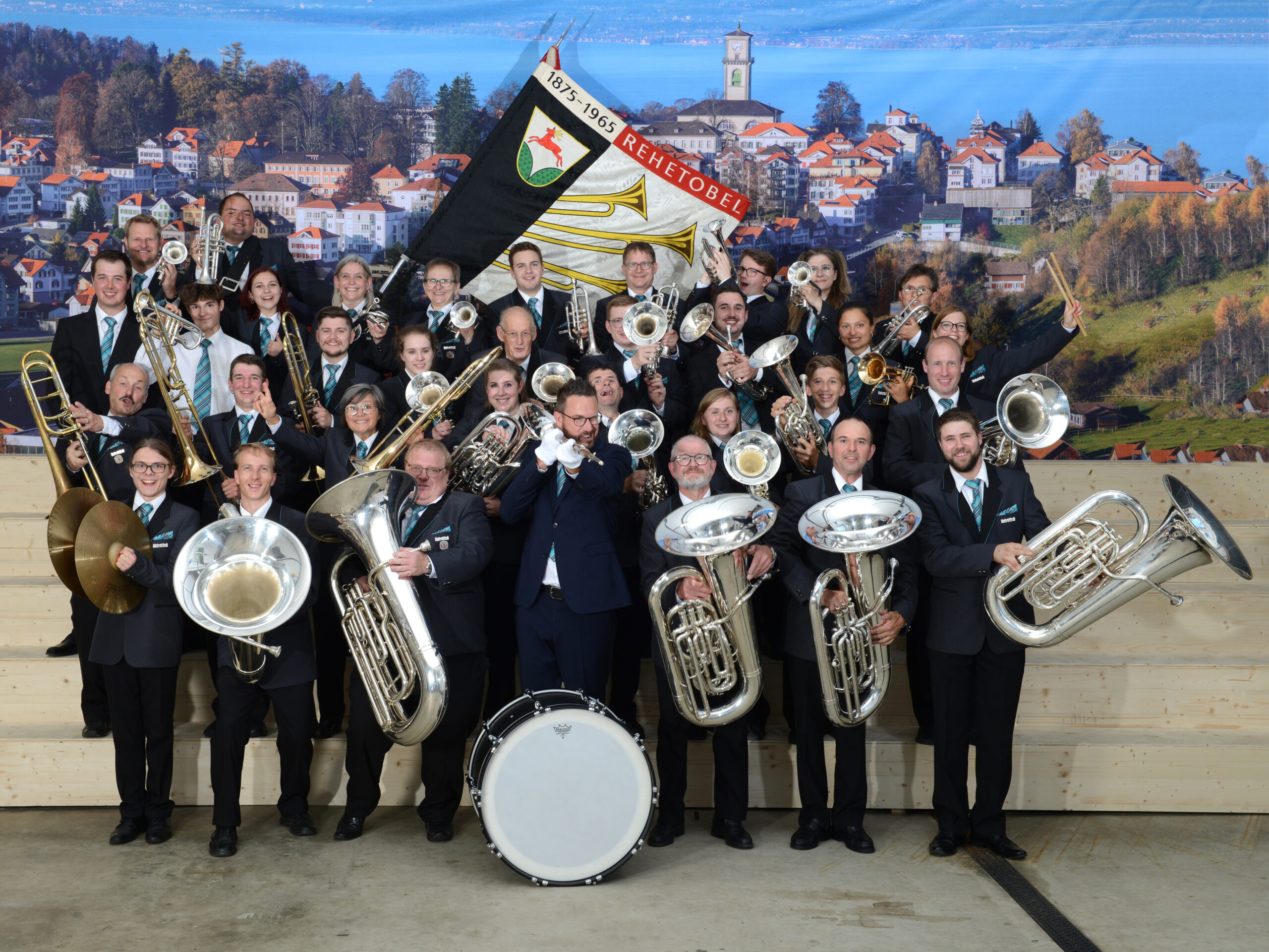 Ein Gruppenbild der Musikgesellschaft Brass Band Rehetobel