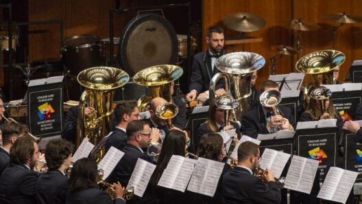 Ein Bild der Valaisia Brass Band beim Vorspiel